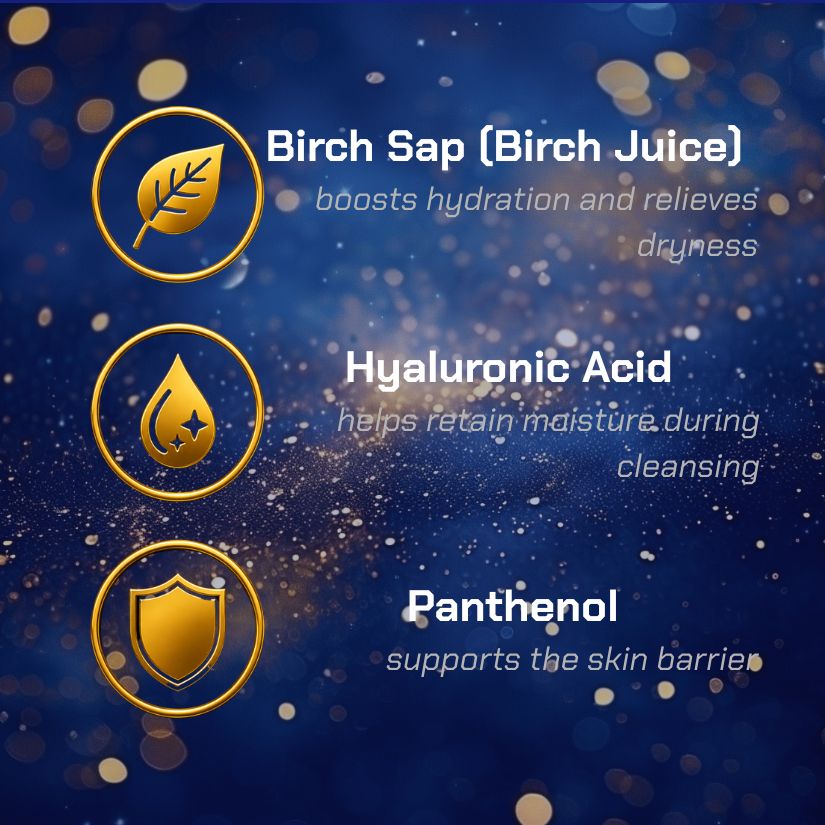 Key Ingredients - RoundLab -Birch Juice Cleanser |  hydrating cleanser for dry skin