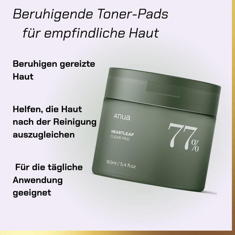 What Anua - Heartleaf 77% Toner Pad | Beruhigende Toner-Pads für empfindliche Haut does