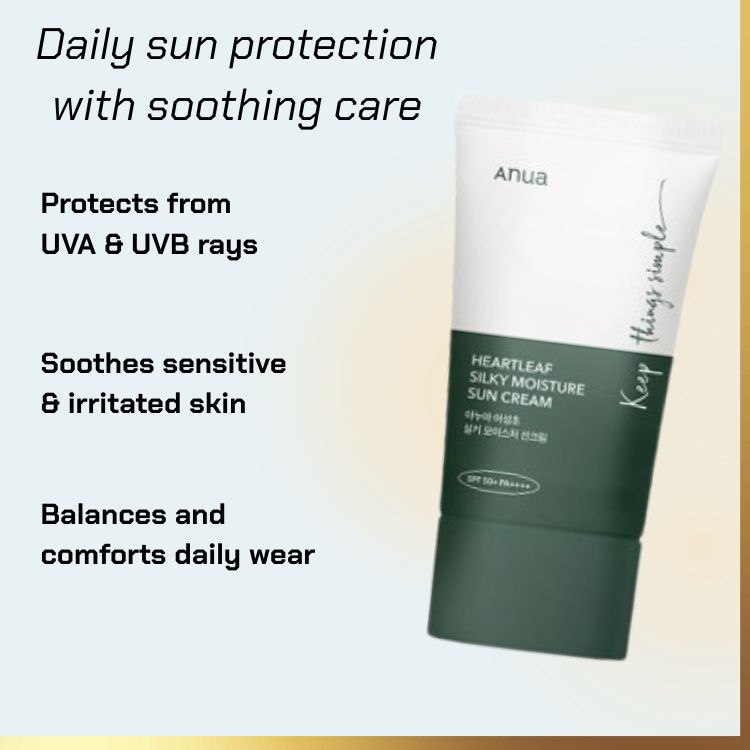 What Anua - Heartleaf Silky Moisture Sunscreen | sunscreen for sensitive skin does