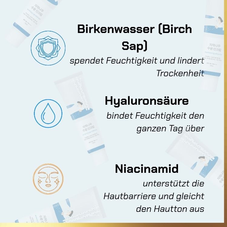 Key ingredients of RoundLab - Birkensaft-Sonnenschutz | feuchtigkeitsspendende Sonnencreme für trockene Haut
