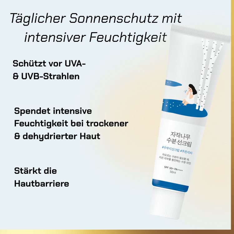 What RoundLab - Birkensaft-Sonnenschutz | feuchtigkeitsspendende Sonnencreme für trockene Haut does