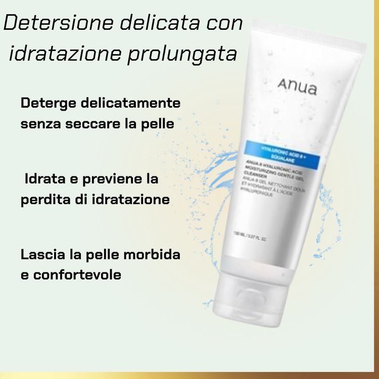 What Anua - Gel detergente idratante delicato con 8 acidi ialuronici | gel detergente idratante per pelli sensibili does