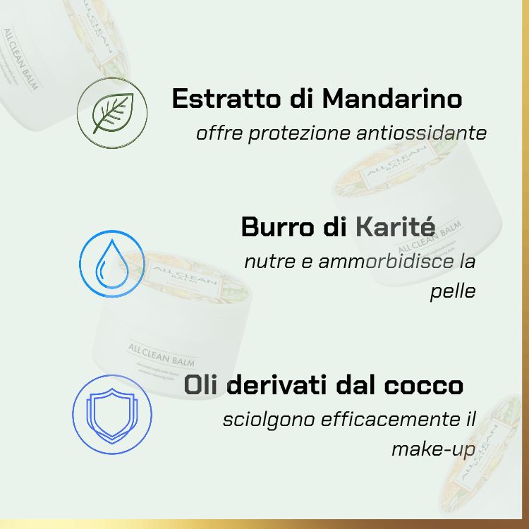 Key ingredients of Heimish - All Clean Balm Mandarin | balsamo detergente per pelli sensibili