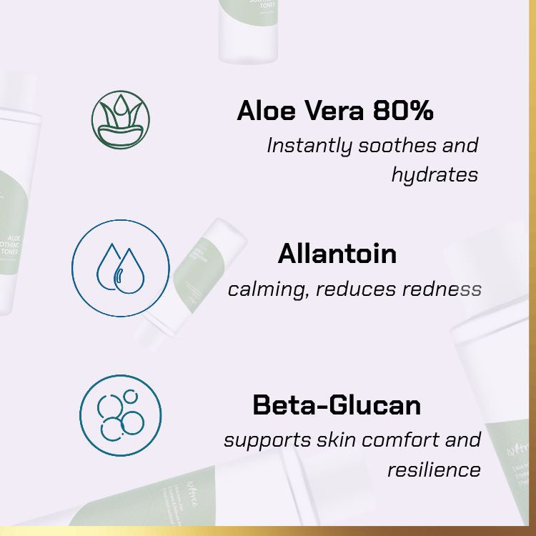 Key ingredients of ISNTREE - Soothing  Aloe Toner | aloe toner for sensitive skin