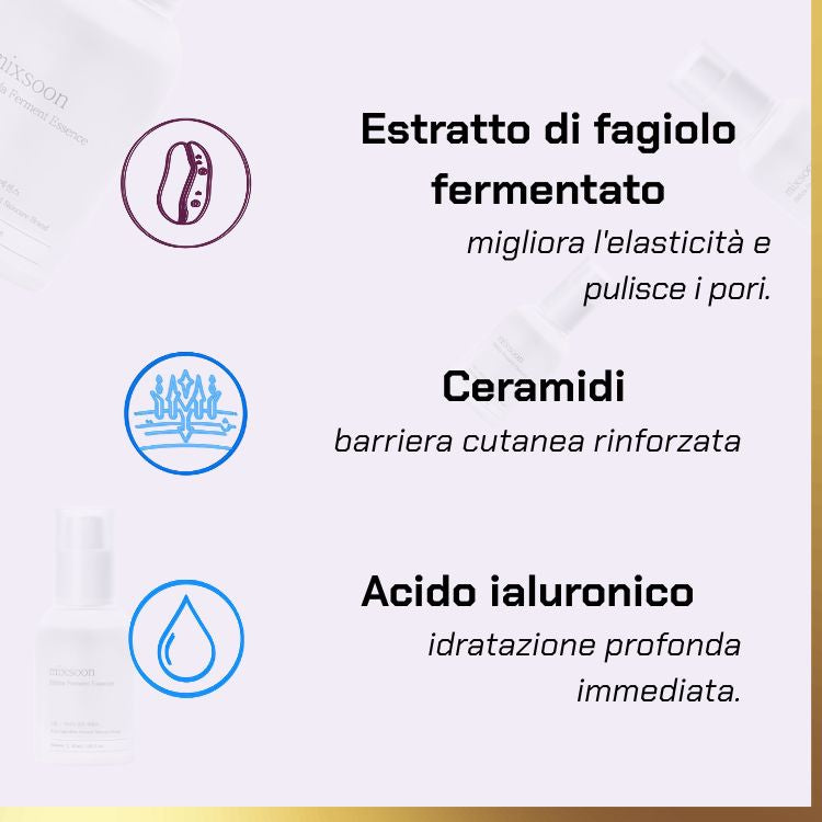 Key ingredients of Mixsoon - Bifida Ferment Essence | essenza bifida per la barriera cutanea