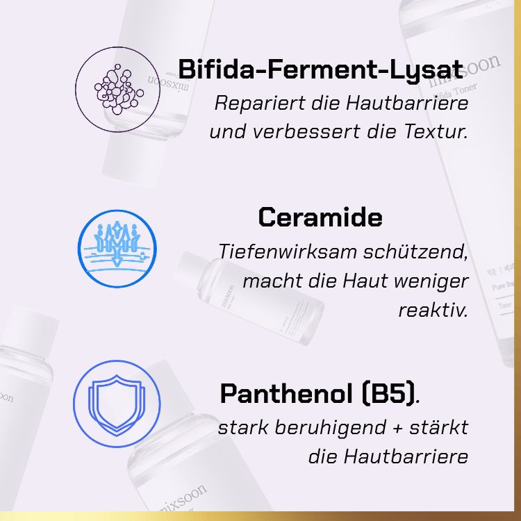 Key ingredients of Mixsoon - Bifida Toner | Bifida-Gesichtswasser für die Hautbarriere