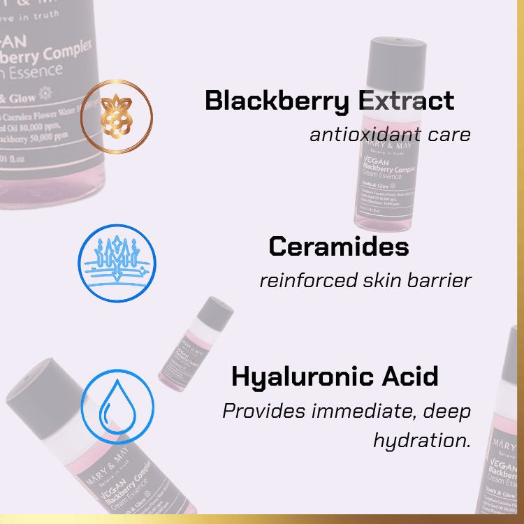 Key ingredients of Mary&May - Vegan Blackberry Complex Cream Essence | cream essence for hydration