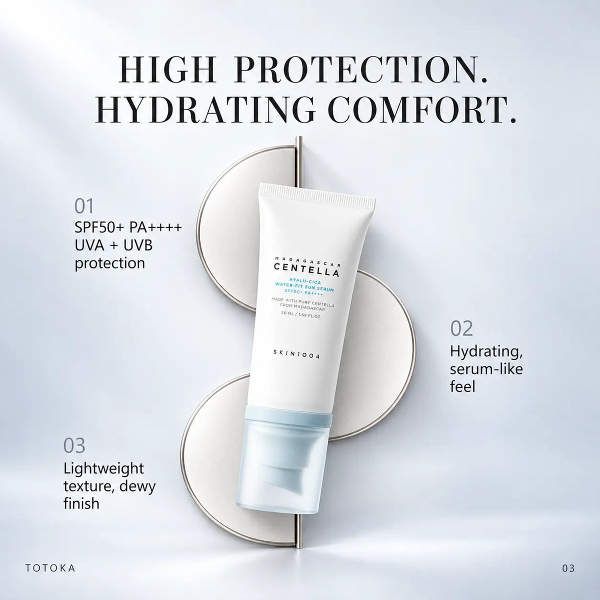 SKIN1004 — Madagascar Centella Hyalu-Cica Water-Fit Sun Serum SPF50+ PA++++ Skin1004