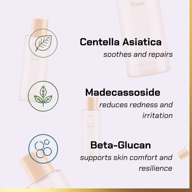 Key ingredients of Wismin - Cotton Seed Cicafence Toner |  calming toner for sensitive skin