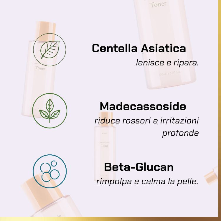 Key ingredients of Wismin - Tonico Cicafence ai semi di cotone | tonico lenitivo per pelli sensibili
