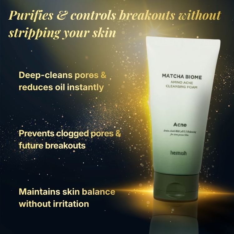 What it does - Heimish - Matcha Biome Amino Acne Cleansing Foam | acne cleansing foam for oily skin