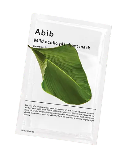 Abib - Mild Acidic pH Sheet Mask Heartleaf Fit | soothing sheet mask for sensitive skin Abib