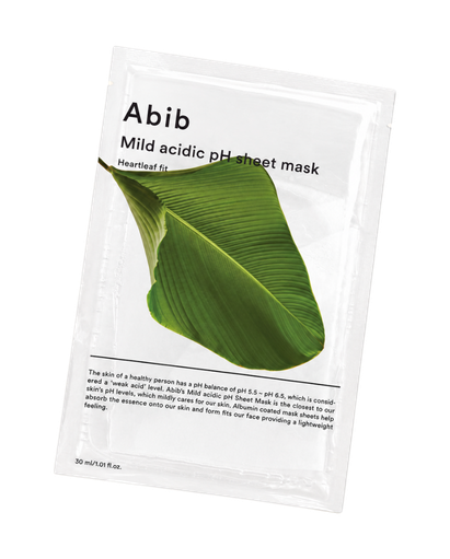 Abib - Mild Acidic pH Sheet Mask Heartleaf Fit | maschera in tessuto lenitiva per pelli sensibili