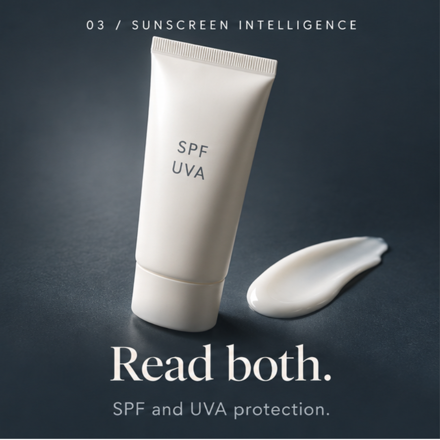 UVA and UVB sunscreen protection intelligence